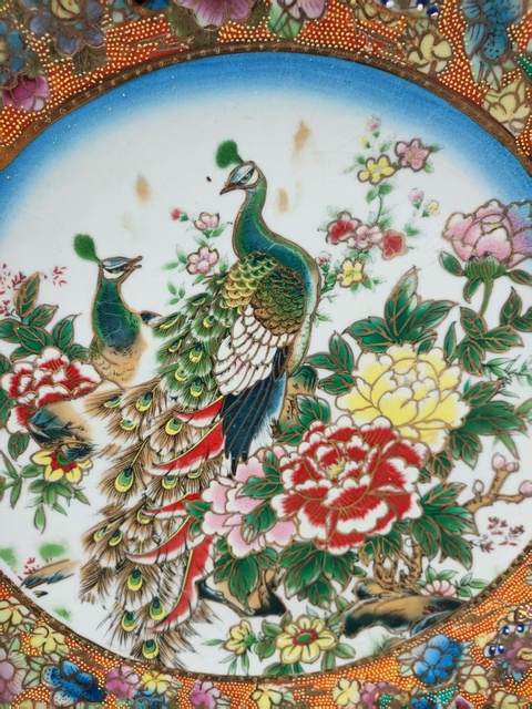 古玩陶瓷花鳥紋盤真品鑒賞圖