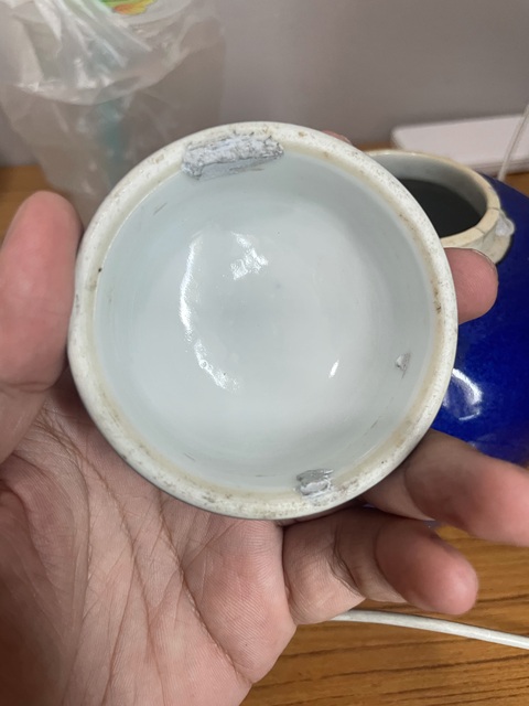 古玩陶瓷灑藍釉罐真品鑒賞圖