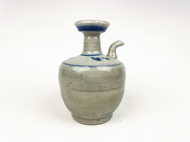 古玩陶瓷清代·青花花卉紋軍持拍賣，當前價格99元