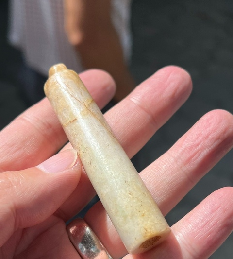 古玩玉器翡翠翎管真品鑒賞圖