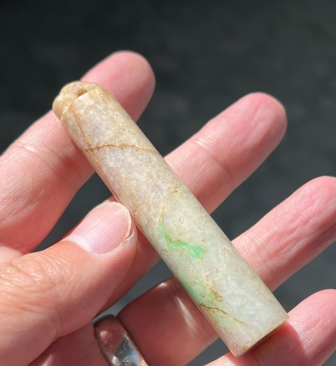 古玩玉器翡翠翎管真品鑒賞圖
