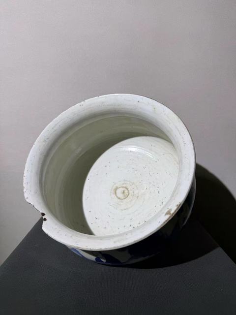 古玩陶瓷高士圖青花圈足缽式香爐真品鑒賞圖