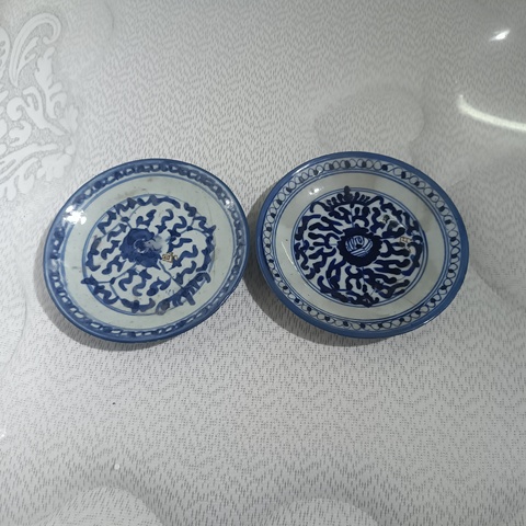 古玩陶瓷青花花卉紋盤拍賣，當前價格108元