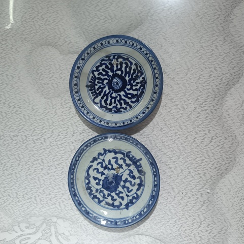 古玩陶瓷青花花卉紋盤拍賣，當前價格108元