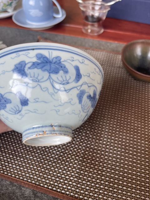 古玩陶瓷青花松鼠葡萄紋蓮子碗真品鑒賞圖