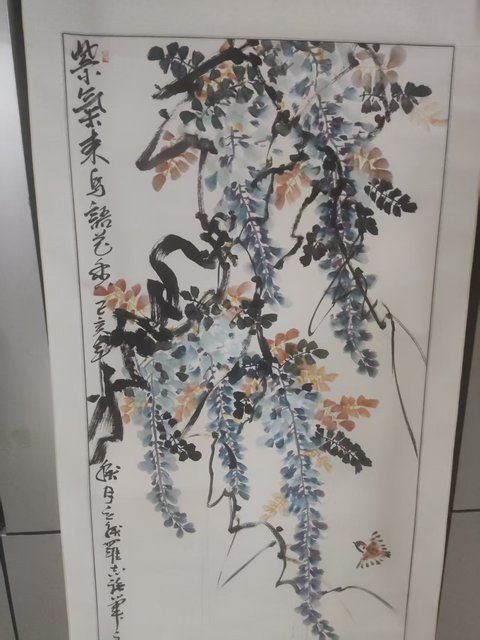古玩字畫手工精裱河南名家羅志強 紫氣東來拍賣,當前價格1288元
