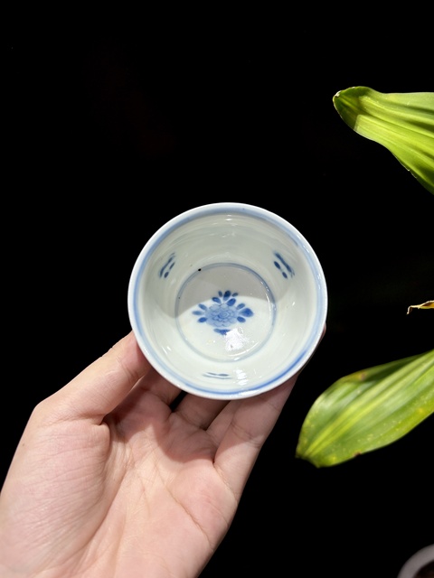 古玩陶瓷康熙.青花花卉紋杯碟拍賣，當前價格1600元