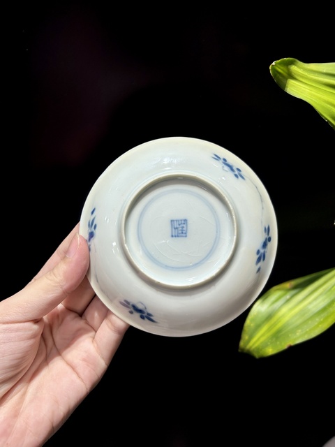 古玩陶瓷康熙.青花花卉紋杯碟拍賣，當前價格1600元
