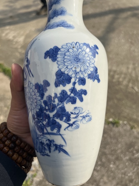 古玩陶瓷民國松鶴延年青花瓶拍賣,當前價格5500元