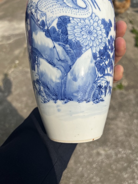 古玩陶瓷民國松鶴延年青花瓶拍賣,當前價格5500元