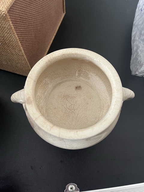 古玩陶瓷明早期白釉香爐真品鑒賞圖