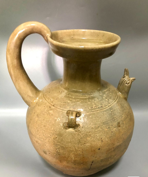 古玩陶瓷兩晉越窯雞首壺真品鑒賞圖