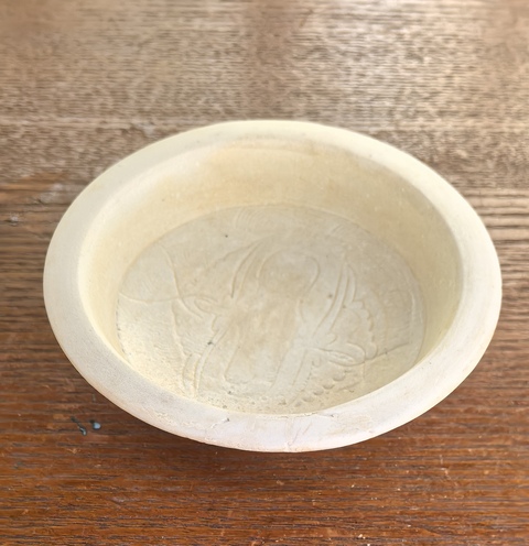 古玩陶瓷宋代影青刻花蓖紋雙蝶紋高足盤真品鑒賞圖