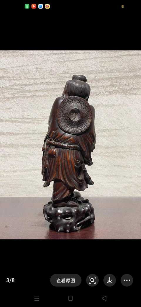 古玩雜項木雕人物真品鑒賞圖