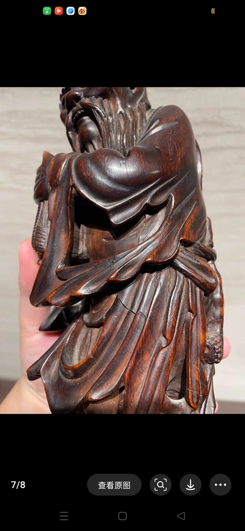 古玩雜項木雕人物真品鑒賞圖