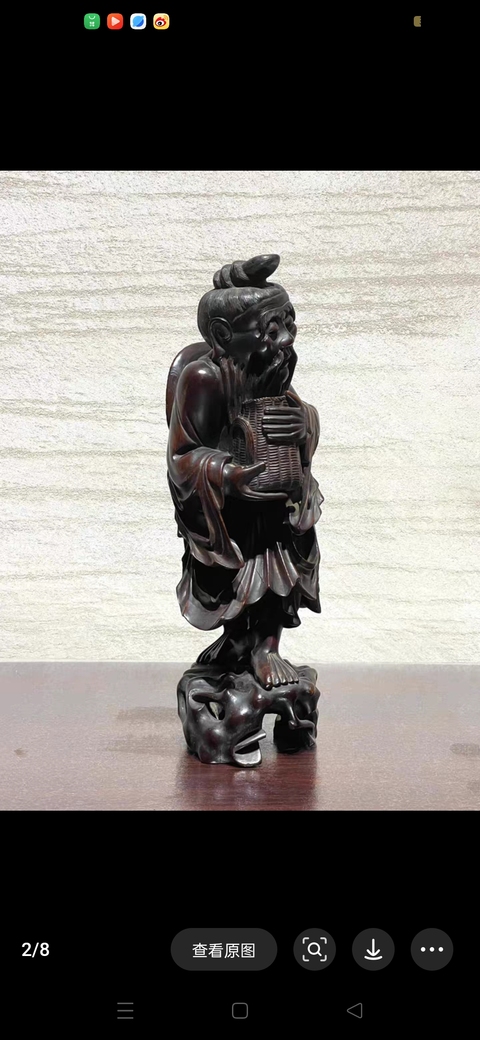 古玩雜項木雕人物真品鑒賞圖