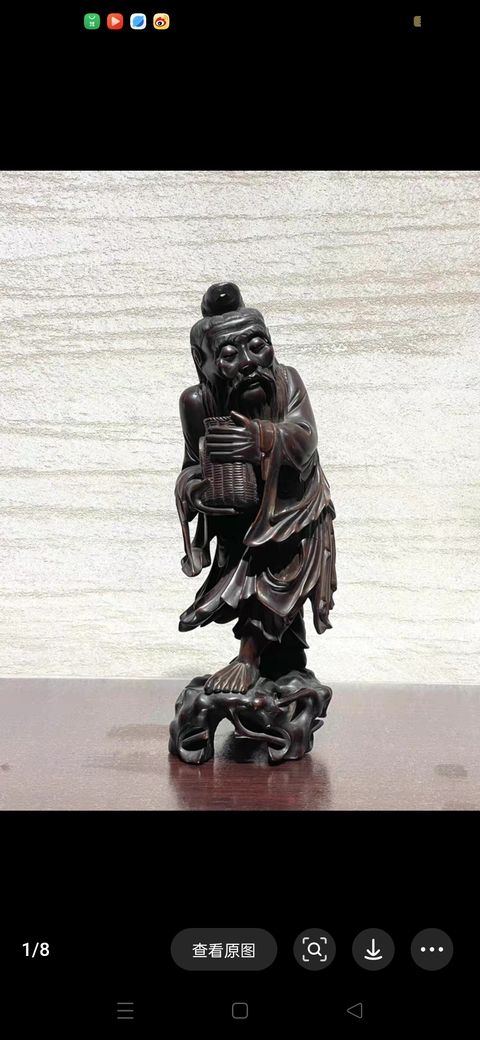 古玩雜項木雕人物真品鑒賞圖