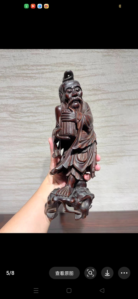 古玩雜項木雕人物真品鑒賞圖