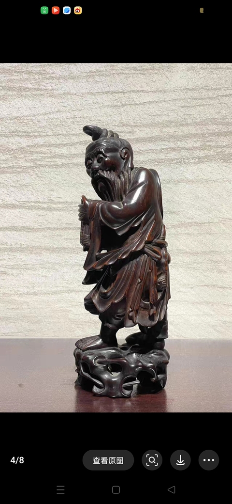 古玩雜項木雕人物真品鑒賞圖