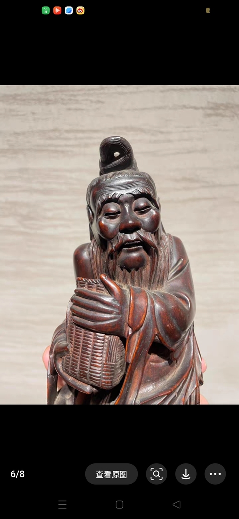 古玩雜項木雕人物真品鑒賞圖