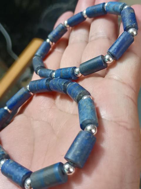 古玩玉器青金石珠鏈真品鑒賞圖