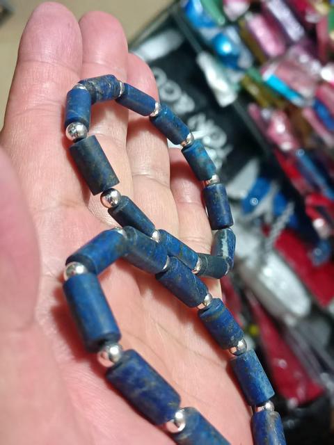 古玩玉器青金石珠鏈真品鑒賞圖