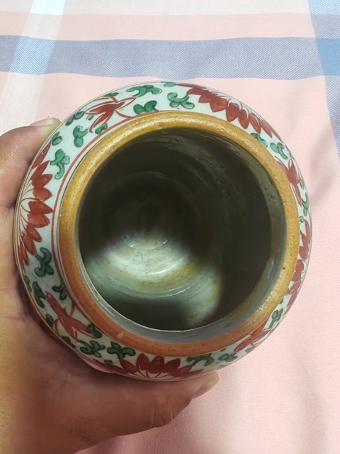 古玩陶瓷五彩花間獅子紋罐真品鑒賞圖