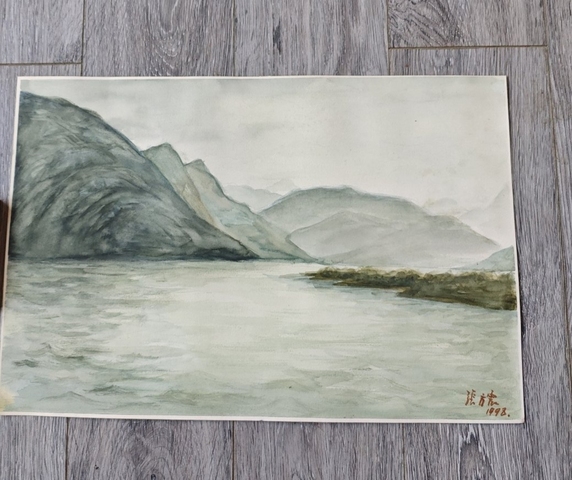 古玩字畫張方震油畫真品鑒賞圖