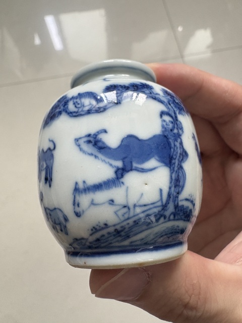 古玩陶瓷青花水盂真品鑒賞圖