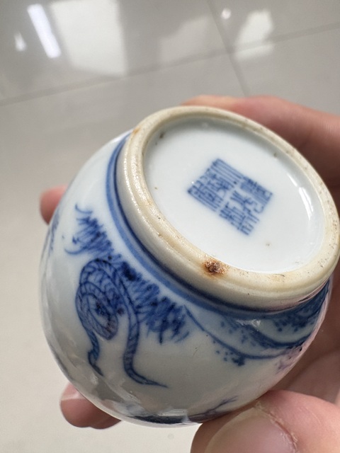 古玩陶瓷青花水盂真品鑒賞圖