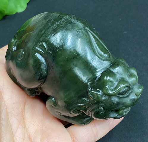 古玩玉器天然和田玉瑞獸擺件把件(帶珠寶機構(gòu)鑒定證書)拍賣，當前價格980元