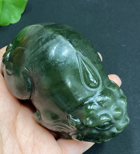 古玩玉器天然和田玉瑞獸擺件把件(帶珠寶機構(gòu)鑒定證書)拍賣，當前價格980元