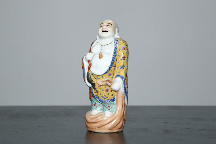 古玩陶瓷民國(guó)·粉彩彌勒佛塑像真品鑒賞圖