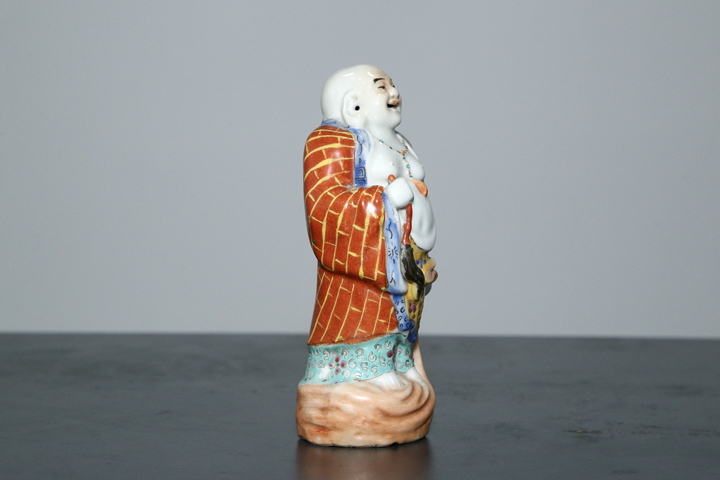 古玩陶瓷民國(guó)·粉彩彌勒佛塑像真品鑒賞圖