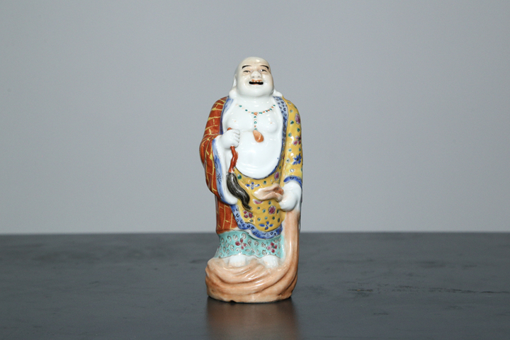 古玩陶瓷民國(guó)·粉彩彌勒佛塑像真品鑒賞圖