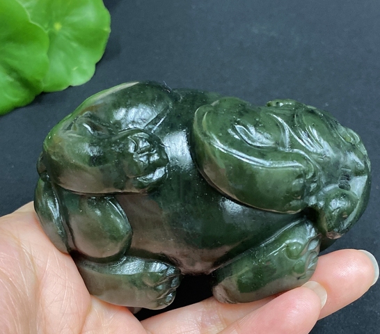 古玩玉器天然和田玉瑞獸擺件把件(帶珠寶機構(gòu)鑒定證書)拍賣，當前價格980元