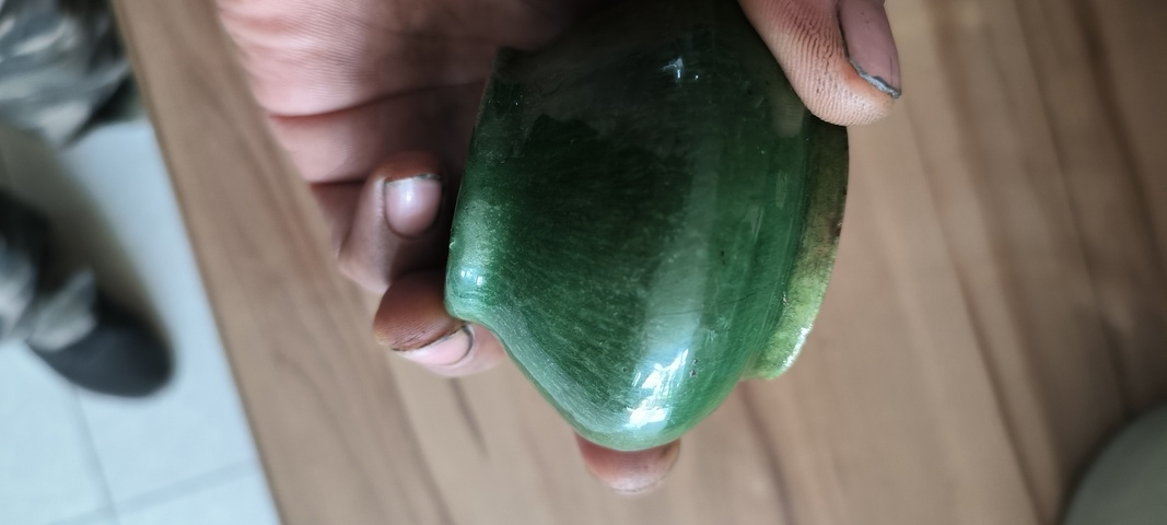 古玩陶瓷明單彩綠釉罐真品鑒賞圖