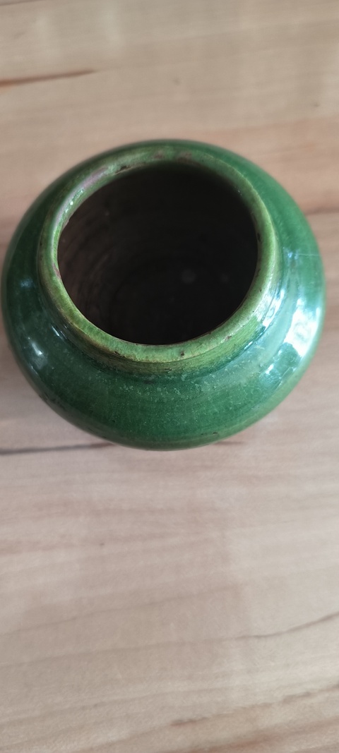 古玩陶瓷明單彩綠釉罐真品鑒賞圖