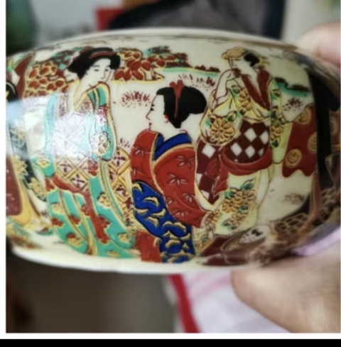 古玩陶瓷人物紋洗真品鑒賞圖