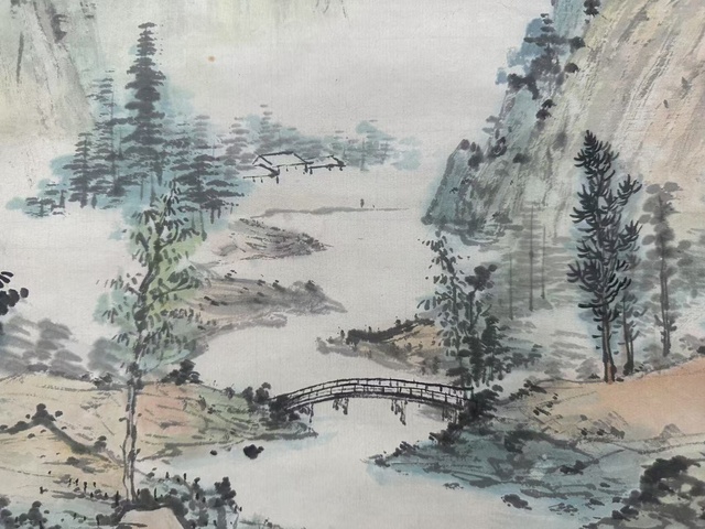 古玩字畫琴南款山水真品鑒賞圖