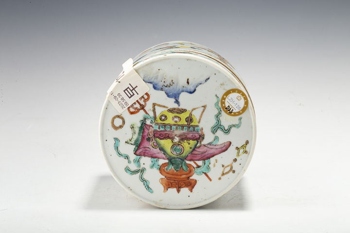 古玩陶瓷清晚·粉彩博古雜寶紋蓋罐拍賣，當前價格238元