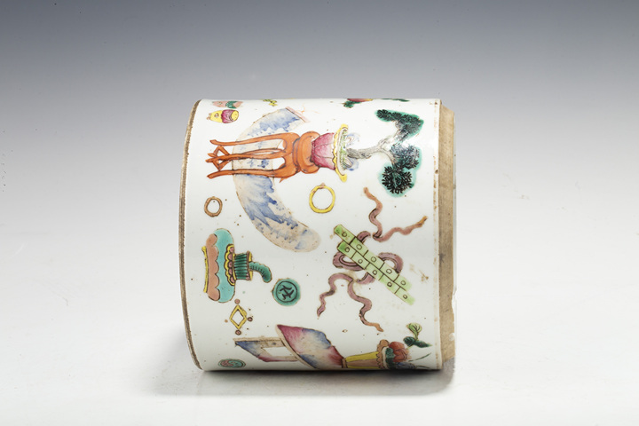 古玩陶瓷清晚·粉彩博古雜寶紋蓋罐拍賣，當前價格238元