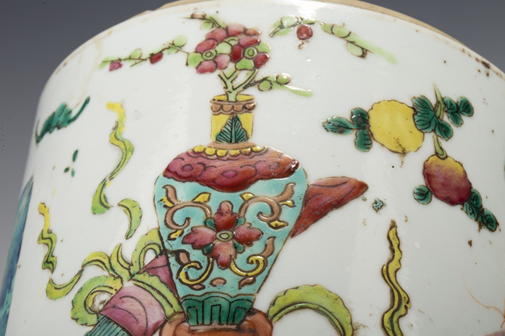 古玩陶瓷清晚·粉彩博古雜寶紋蓋罐拍賣，當前價格238元