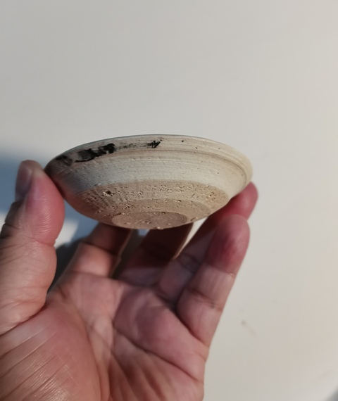 古玩陶瓷磁州窯白釉筆舔真品鑒賞圖