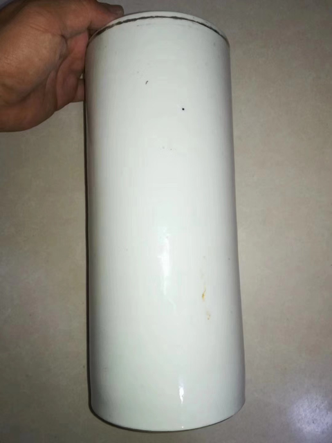 古玩陶瓷仕女紋新粉彩帽筒真品鑒賞圖