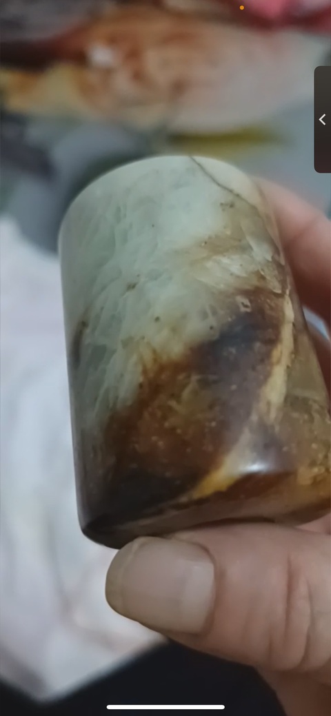 古玩玉器岫巖玉大勒子真品鑒賞圖