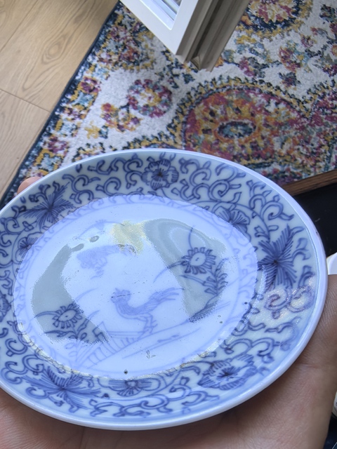 古玩陶瓷雍正淡描青花杯碟真品鑒賞圖
