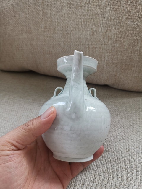 古玩陶瓷金元青白瓷壺真品鑒賞圖