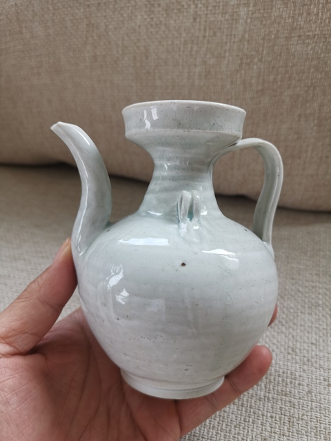 古玩陶瓷金元青白瓷壺真品鑒賞圖