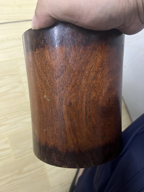 古玩雜項木制筆筒真品鑒賞圖